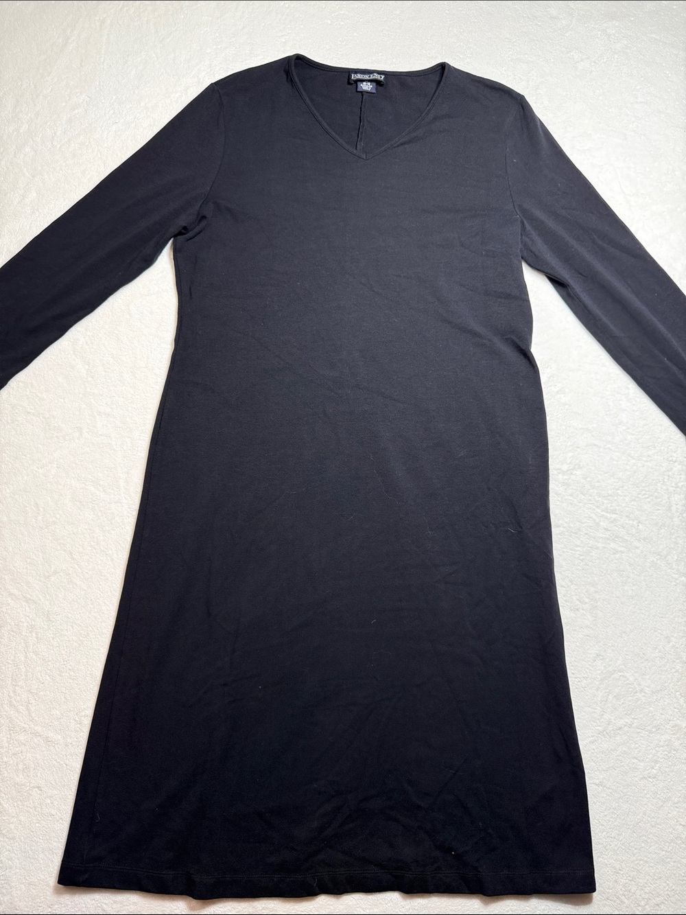Lands' End Black Long Sleeve Midi Dress